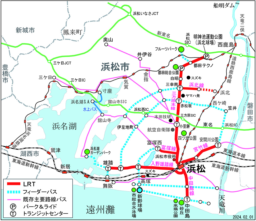 鉄道・LRT・バス路線構想図