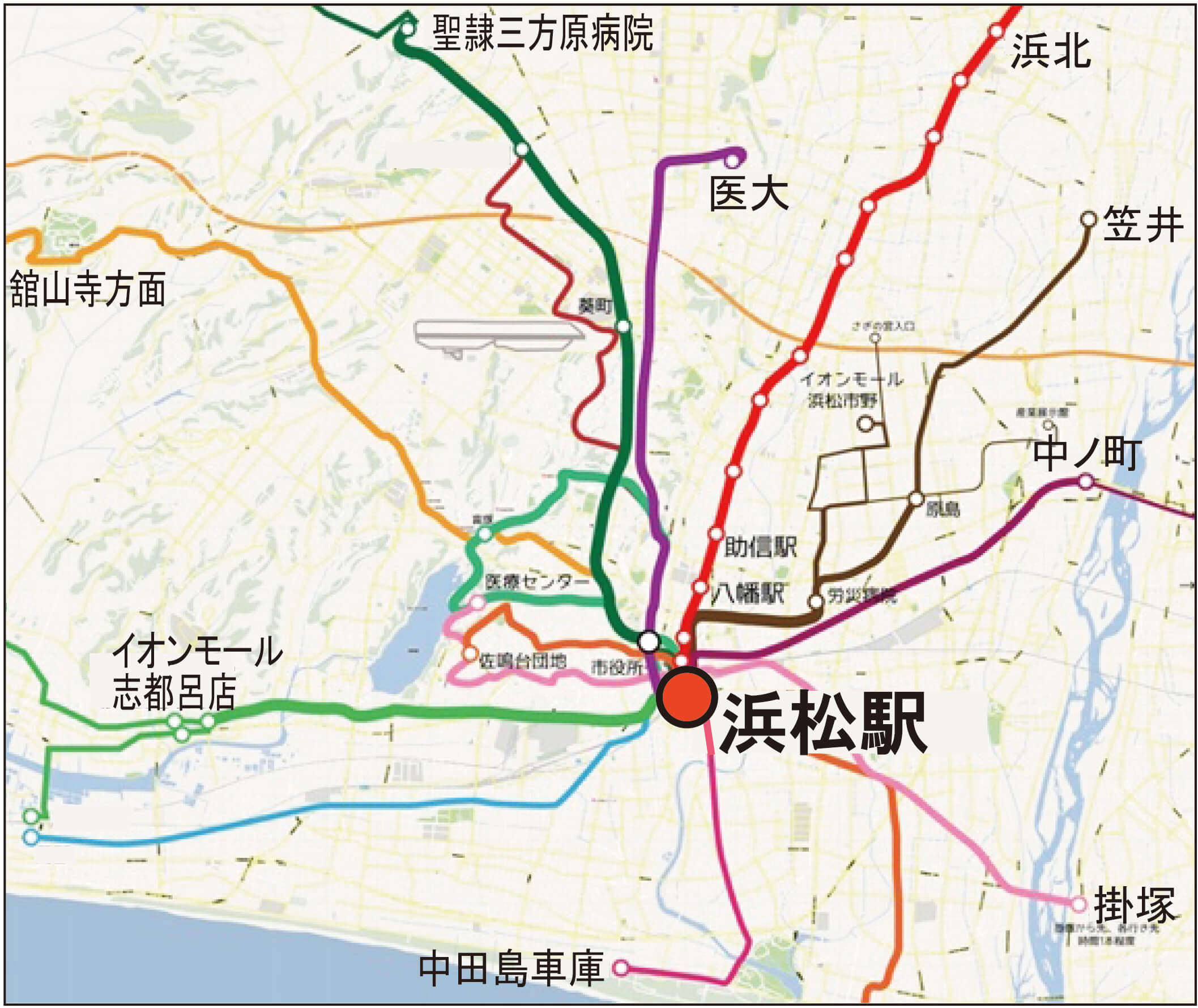 遠鉄バス主要路線図